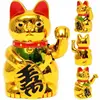 652F Lucky for Cat Shape Home Ornament Fortune for Cat with Waving Arm Battery Operated Home Table Decorations Store Plastic 1