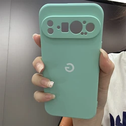 Premium Liquid Silicone Shockproof Back Cover with Lens Protection - Soft and Durable Case for Google Pixel 9 Pro XL (Light Cyan)