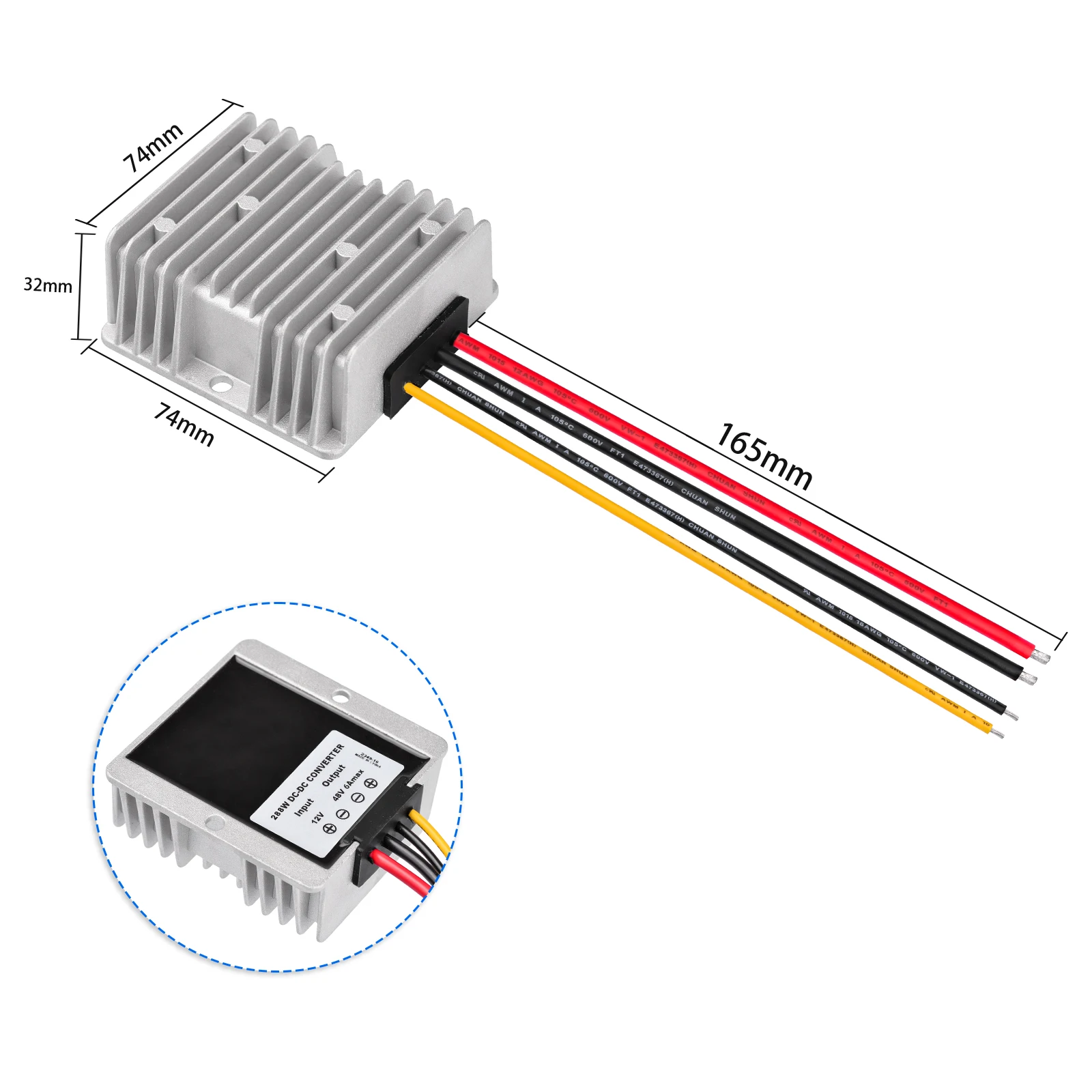 Convertitore Step-Up Superbat Da 12V A 48V Dc 6A 288W Booster Chip Di Protezione Del Circuito Integrato Per Il Cruscotto Dei Motori Delle Reti Starlin