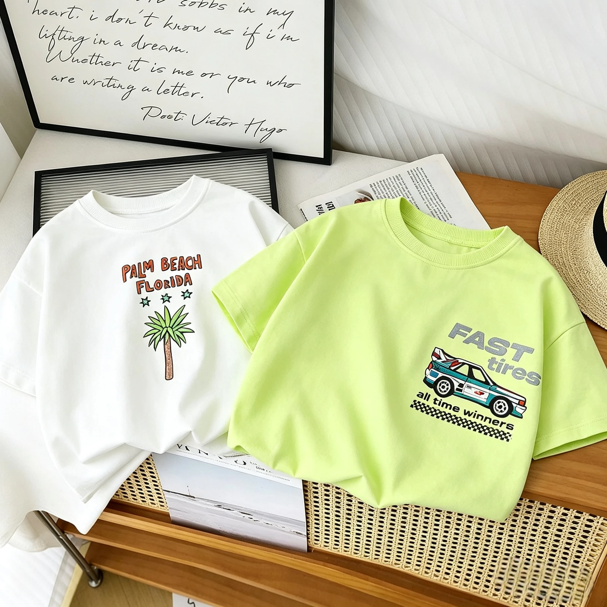 Toddler Fast Tires Race Car Print Double Sided T Shirt Boys Girls Cotton Short Sleeve Tee Trendy Racing Graphic Casual Kids Tops 1