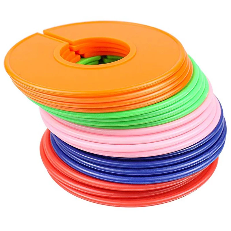 의류 사이즈 칸막이 원형 옷걸이, 빈 사이즈 마킹 링, 편리한 의류 태그, DIY 의류 액세서리, 10 개