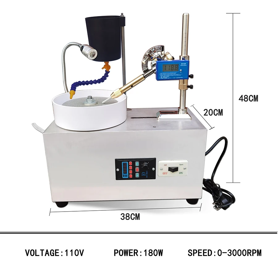 Digital Display Gem Grinding Machine Jewelry Jade Face Ring Grinding Machine Speed and Polishing