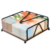 Flat Napkin Holder Metal Kitchen Napkin Holder With Weighted Tension Arm Rustic Tissue Paper Dispenser For Countertop Table 1