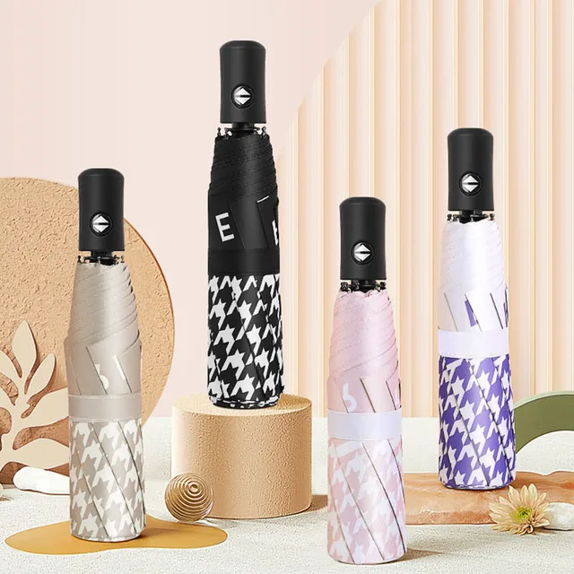 8K Teljesen Automatikus Esernyő Szélálló Kawaii Fényvédő Uv-Ellenes Napsósok 3 Összecsukható Eső Luxus Napernyő Utazáshoz