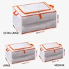 Large Capacity Foldable Bed bottom storagebox transparent waterproof sorting storagebag wardrobe sealed cotton quilt storagebag 5