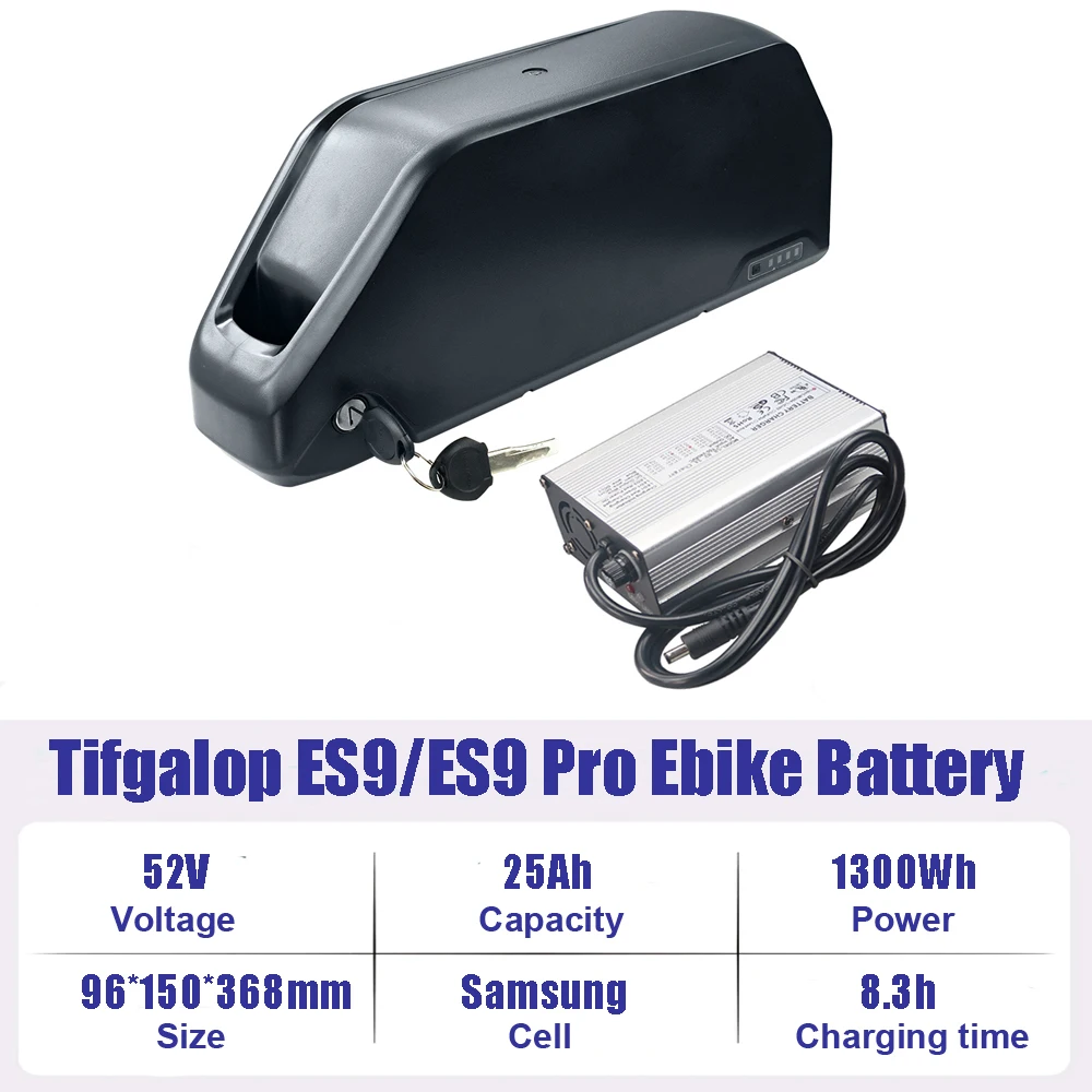 Batterie de Velo électrique 52V 20Ah avec Chargeur pour Batteries vélo au Lithium-ION pour