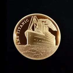 Titanic Ship Gold Plated Collectible Coin - Elegant Commemorative Souvenir Art Medal (Golden)