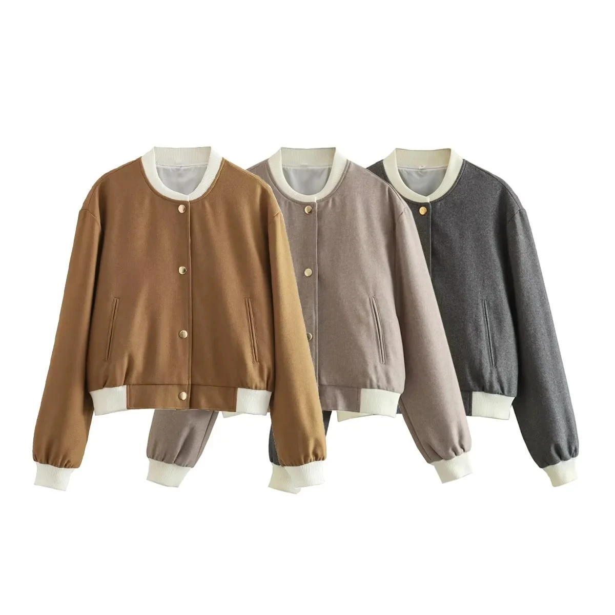 Women's Bombers Jackets Coat Khali Short Outwear Long Sleeve Vintage Vested Female Kurtki Casual Loose Korean zaaztrafins Jacket
