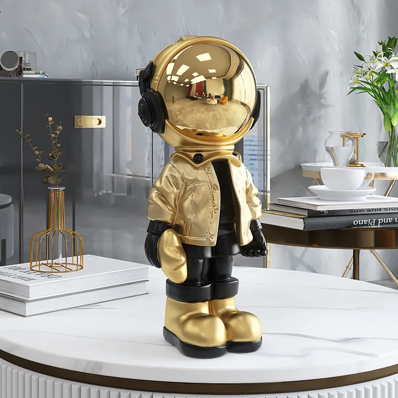 Placcatura Golden Astronaut Craft Sculpture Statue Nordic home Decoration ornamenti di lusso Decor per la casa Resin Art