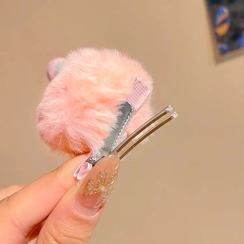 1/5pcs Colorful Little Monster Hairpins Girls Kid Cartoon Plush Antenna Briquettes Hair Clips Barrette Big Eye Doll Headwears 5