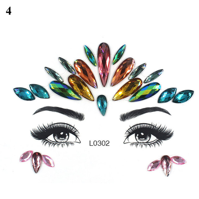 Crystal Tattoo Sticker Drill Stickers Eyes Sticker Party Face Stickers Face Decoration Diamond Masquerade Temporary Tattoo