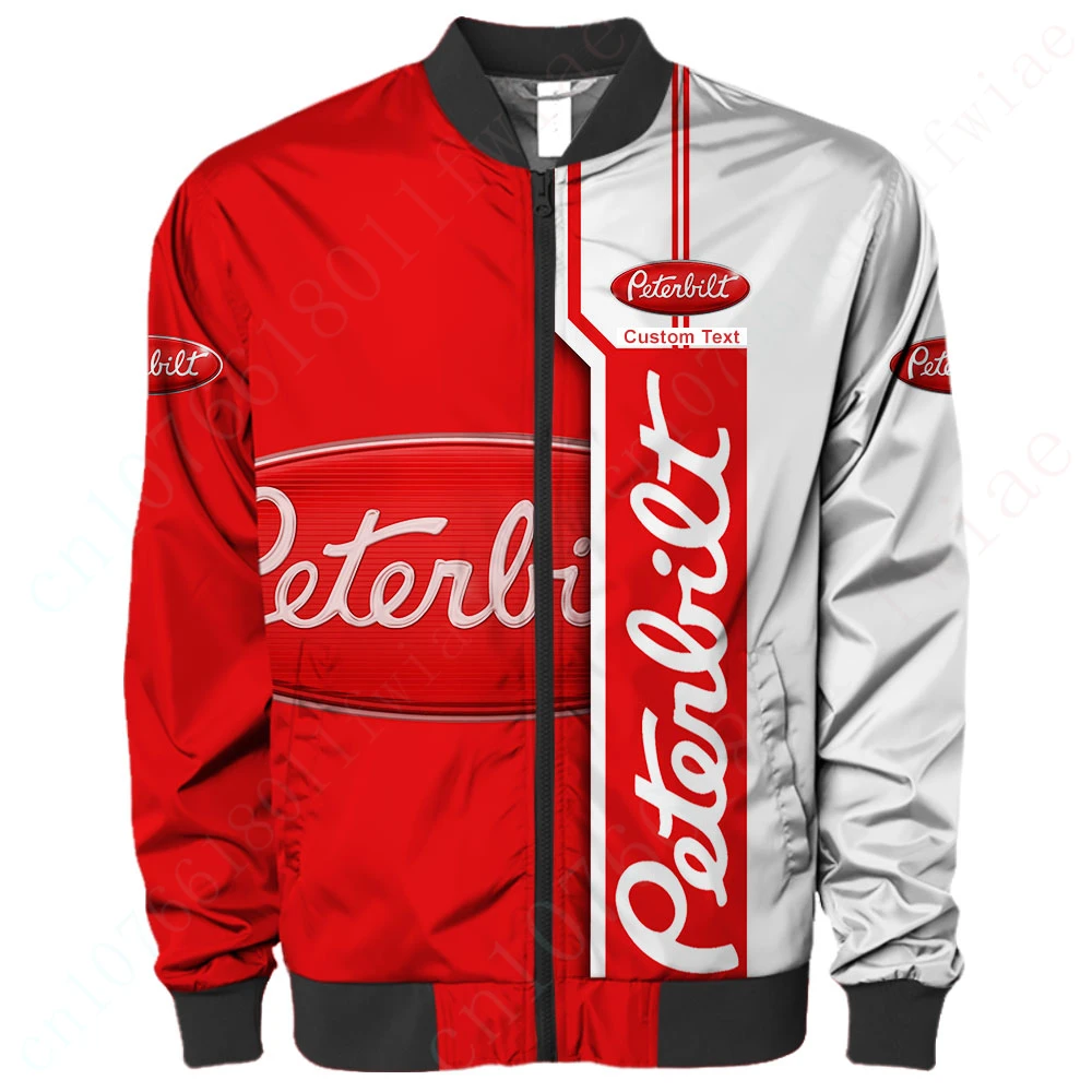 

Peterbilt Bomber Jacket Jackets For Men's Clothing Techwear Baseball Uniform Harajuku Parkas 3D Windbreaker Thick Coats Jacket