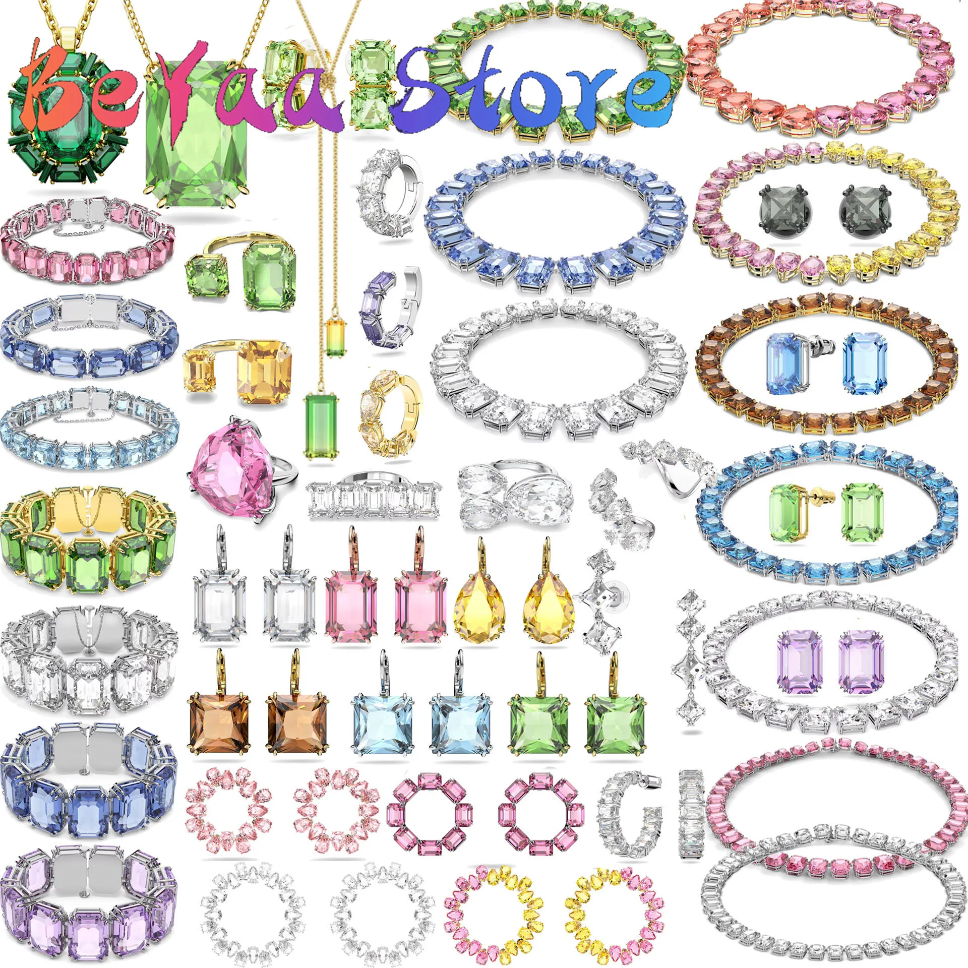 

Original Millenia 2024 Luxury Brand Charms Jewelry Exquisite Trendy Crystal Jewelry Necklace Bracelet Rings Earrings for Women