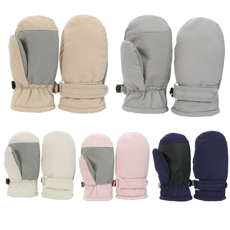 Thermal Fleece Lined Winter Baby Gloves Waterproof Anti-slip Children's Outdoor Sports Skiing Gloves for Boys Girls Mittens