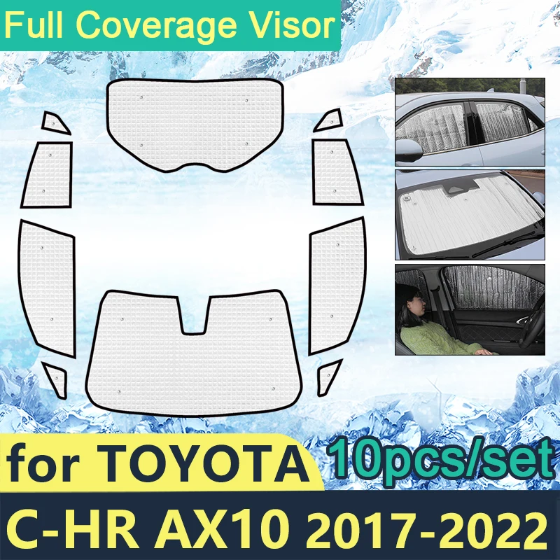 

Full Cover Sunshades For Toyota C-HR AX10 2017~2022 Car Sun Protection Windshields Side Window Visor Shaby Accessories 2018 2019