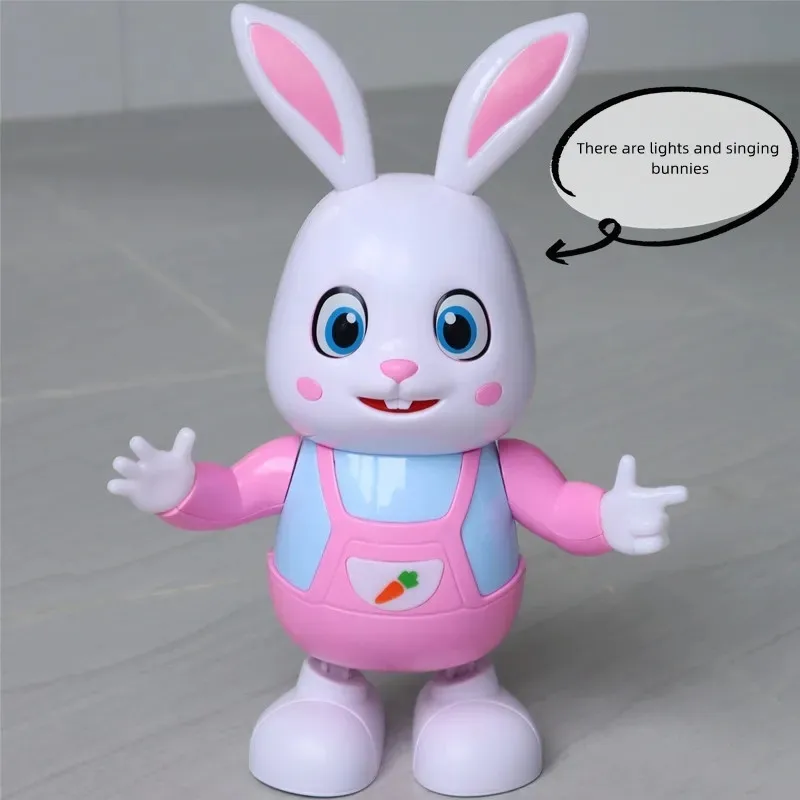 Electric Dancing Bunny Toy, Plastic Bag, Lighting Music, Will Sing and Dance Festivals, Birthday Parties Gifts, Brainpower Toy