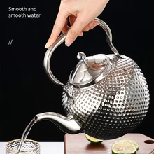1.2/1.5/2.0L Stainless Steel Teapot Hammer Texture Boiling Kettle With Tea Strainer Home Restaurant Induction Cooker Tea Infuser