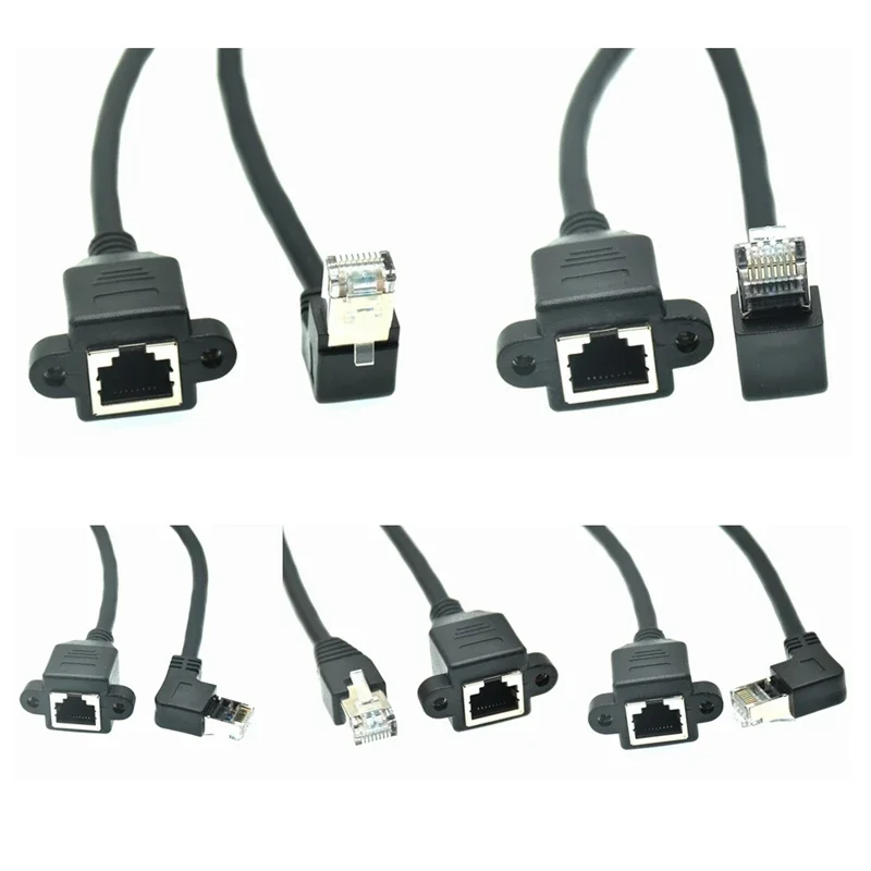 3 м 5 м 1 фут 30 см вверх вниз правый левый Угловой 90 градусов 8P8C FTP STP UTP Cat5 RJ45 с винтом Удлинительный кабель локальной сети Ethernet
