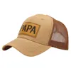 PAPA Letter Leather Patch Baseball Caps Adjustable Snapback Breathable Trucker Hat Casual Outdoor Sport Cap Lightweight Sun Hats 1