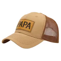 PAPA Letter Leather Patch Baseball Caps Adjustable Snapback Breathable Trucker Hat Casual Outdoor Sport Cap Lightweight Sun Hats 1