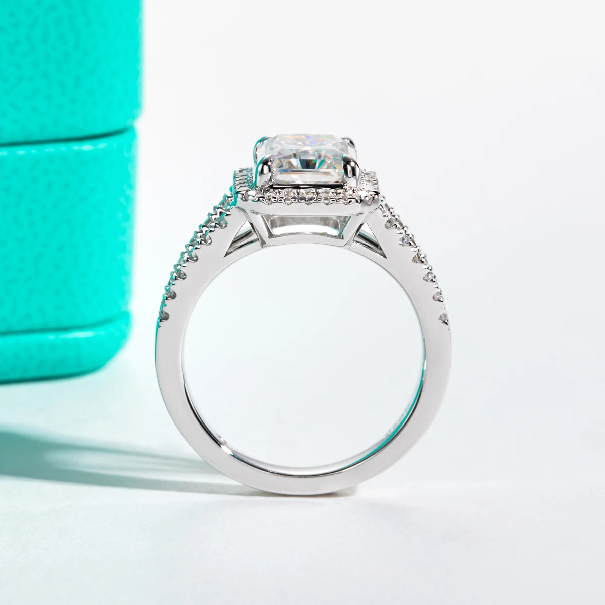 Wedding ring AnuJewel 3ct radiant cut D color moissanite 18K gold plated for women engagement jewelry