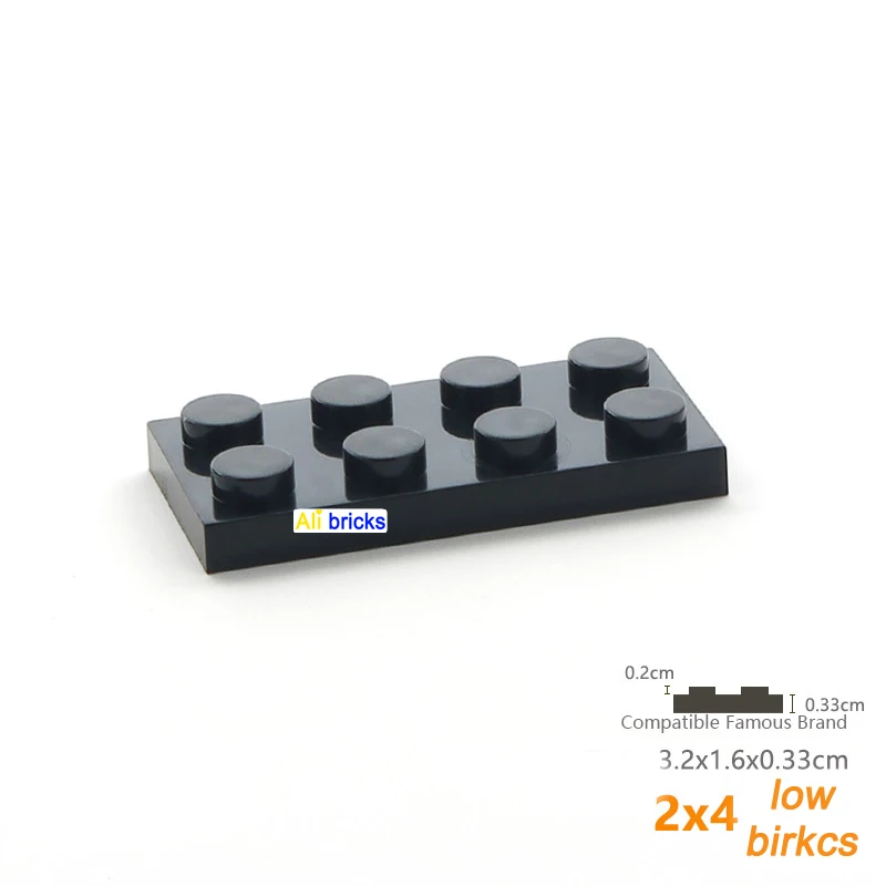 120pcs 대량 빌딩 블록 얇은 그림 벽돌 2x4 도트 교육 크리 에이 티브 크기 어린이를위한 3020 플라스틱 장난감과 호환 가능