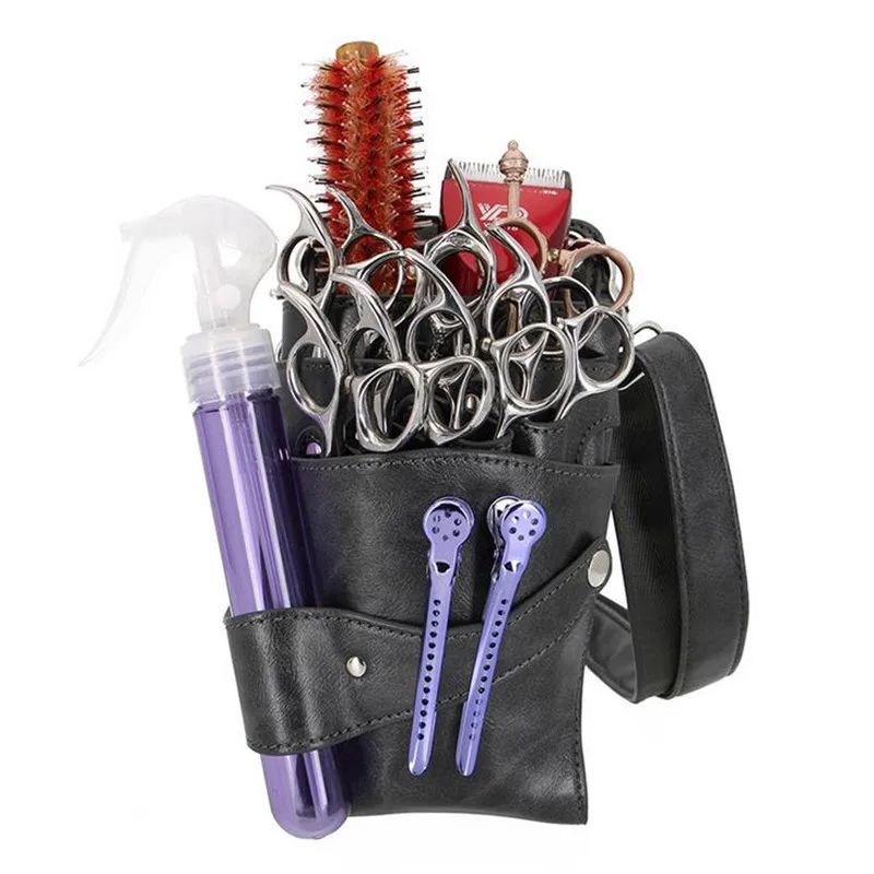 

Professional 8 Pocket Salon Barber Scissors Bag Scissor Clips Hairdressing Holster Pouch Holder Case Belt Free Shipping 30#9