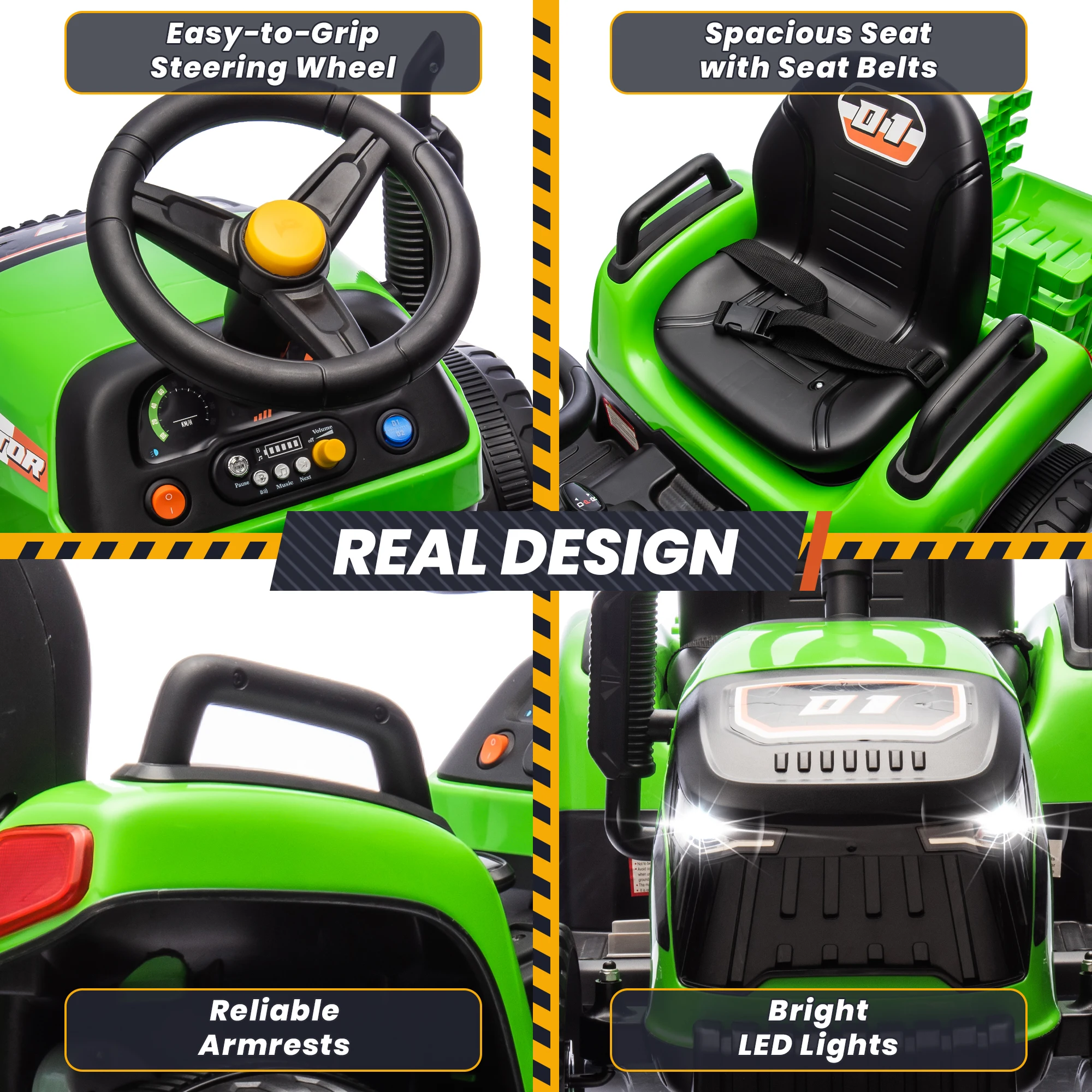 24V Electric Ride-On Tractor Truck for Kids