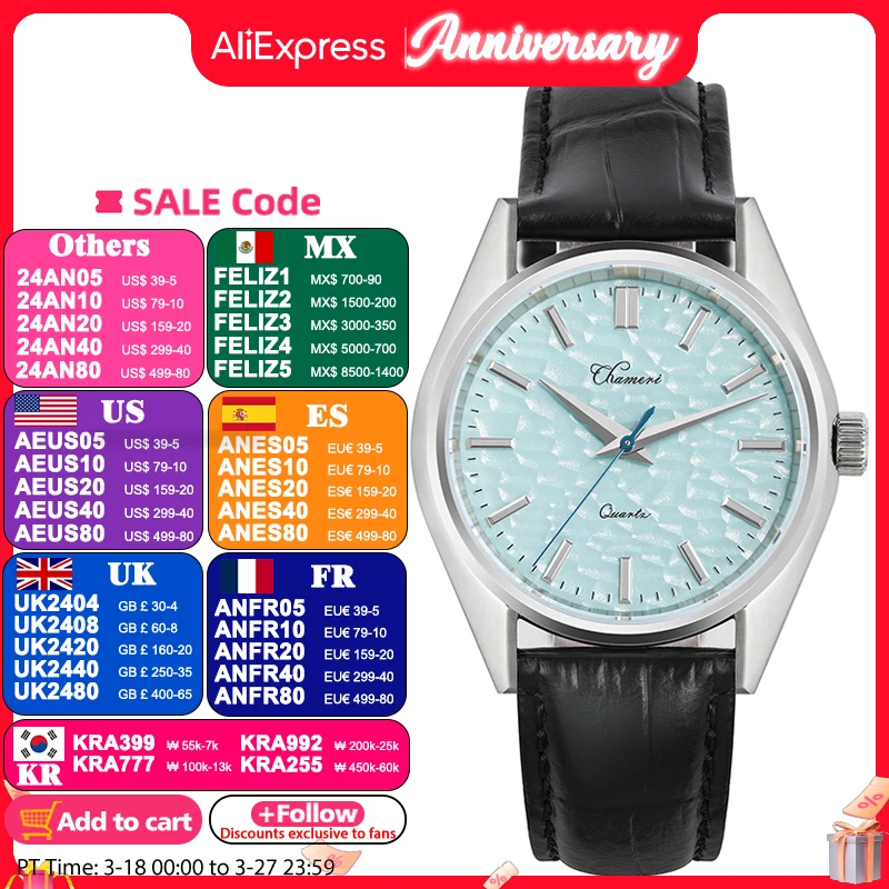 Chameri-reloj-de-cuarzo-de-acero-inoxidable-para-hombre-cron-grafo-con ...