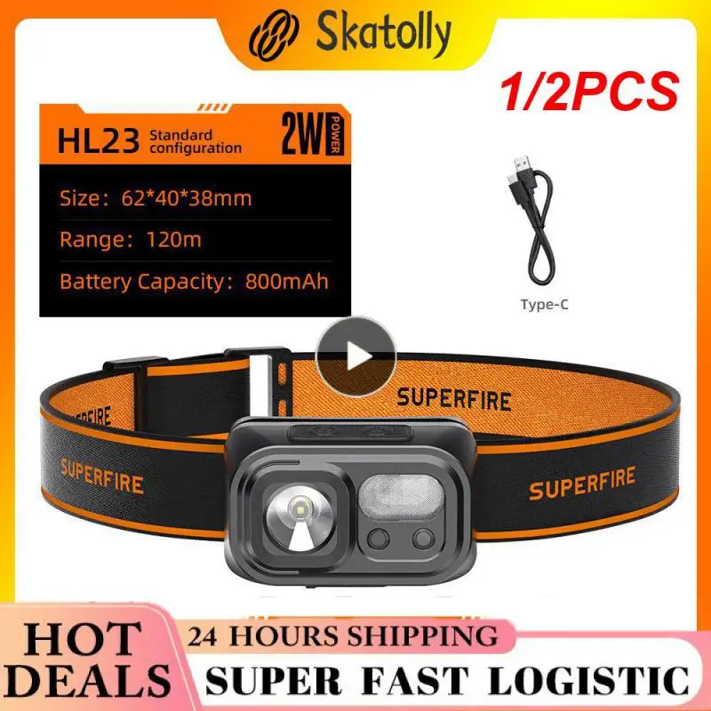 

1/2 шт., Ультраяркий светодиодный налобный фонарь с USB-портом