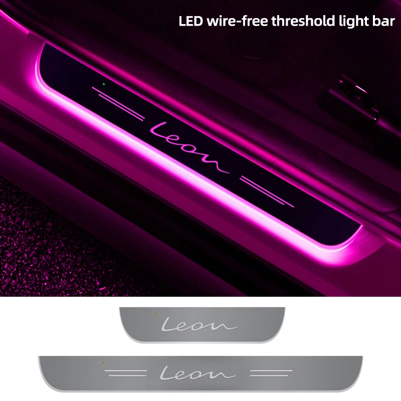 

Wireless Moving LED Welcome Pedal Door Sill Atmosphere Light For SEAT leon 5f FR mk2 mk3 Threshold Protection Strip Accessories