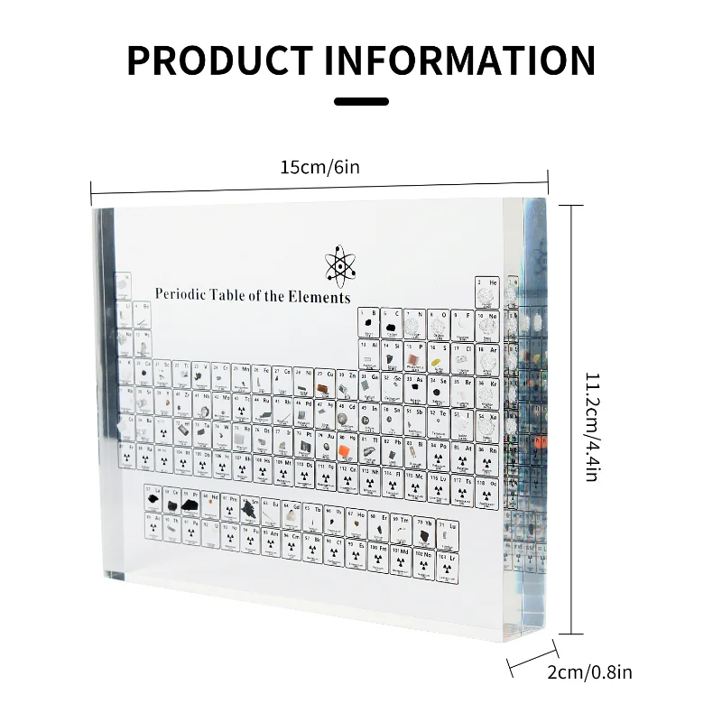 Periodic Table With Real Elements Inside, Real Elements Periodic Table, Tabla  Periodica Con Elementos Reales - AliExpress