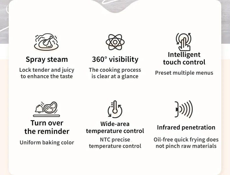 Wanmi 5L Multi-Function Spray Type Visible Air Fryer