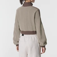 Adidas (Adidas) Trefoil Vêtements de sport pour femmes, veste courte à col montant en tissu gaufré, manteau à la mode coupe slim Kc2645 2