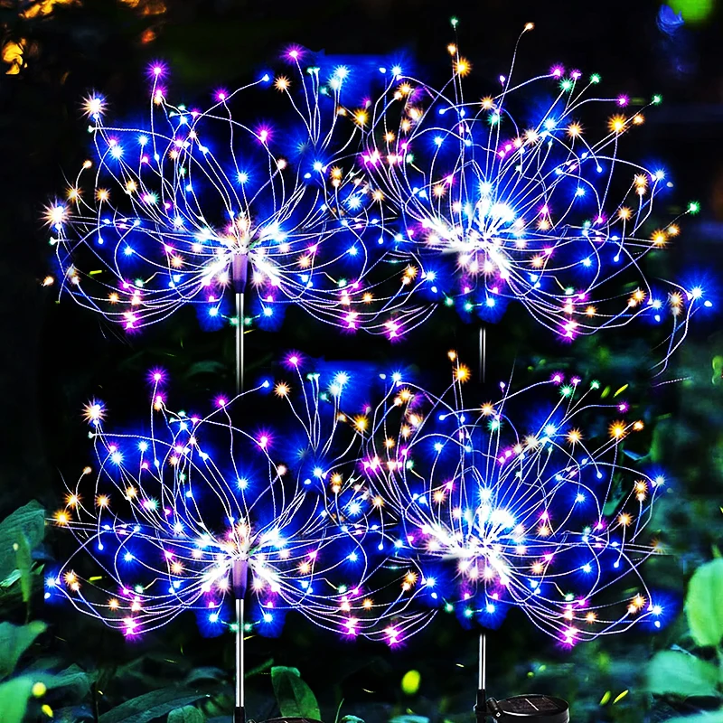 Solar Lights Outdoor Garden Decor LED Solar Powered Copper Wiress Stake String Pathway Light DIY Flowers for Patio Backyard Path led solar path stake lights