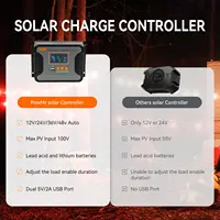 Contrôleur de charge solaire PWM PowMr 30A 60A 80A compatible avec les batteries 12V 24V 36V 48V, écran LED, USB 5V 2A max, PV 100V, fonctionnement silencieux 2