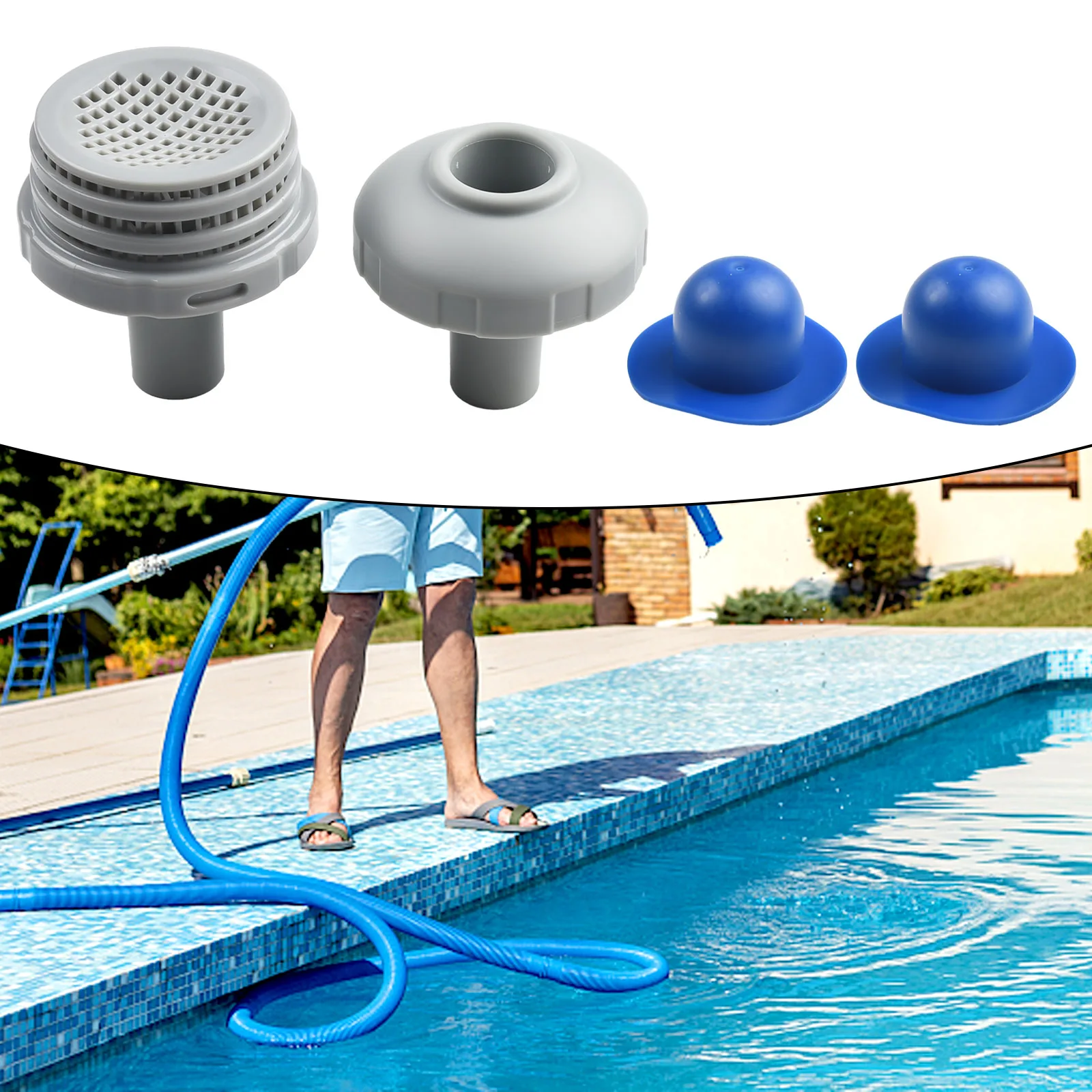 

Water Jet Connector Kit Set For INTEX 25022E Swimming Pool With Outlet Strainer Grid Pool Inlet Strainer Hole Plugs Connector