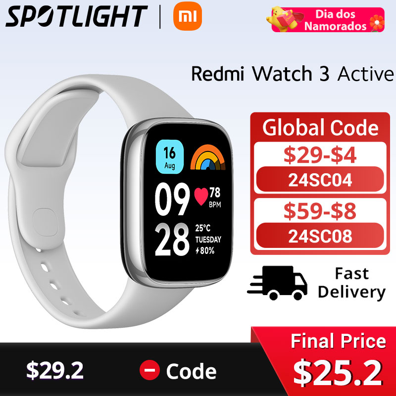  [World Premiere] Xiaomi Redmi Watch 3 Active1.83'' LCD Display Blood Oxygen Heart Rate Bluetooth Voice Call 100+ Sport Modes 