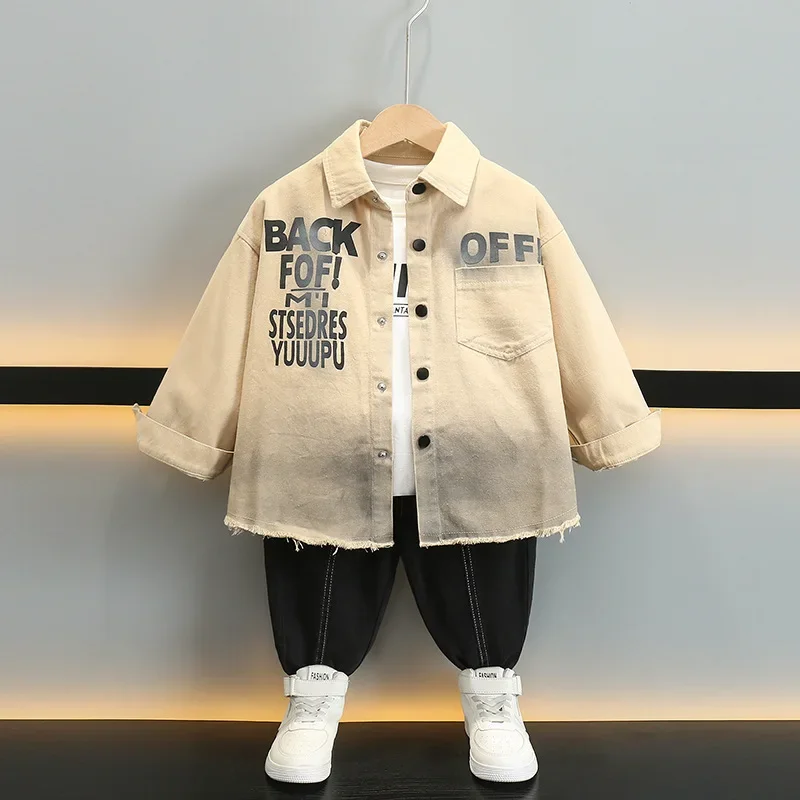 Stylish Long Sleeve Shirt Jacket for Boys Autumn Fashionable Baby Children's Wear Top Quality Material Comfortable Fit
