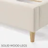 Cloud Bed Frame with Arch Shaped Headboard, Upholstered in Soft Fabric, Platform Beds Frames with Solid Wood Legs, Bed Frame 6