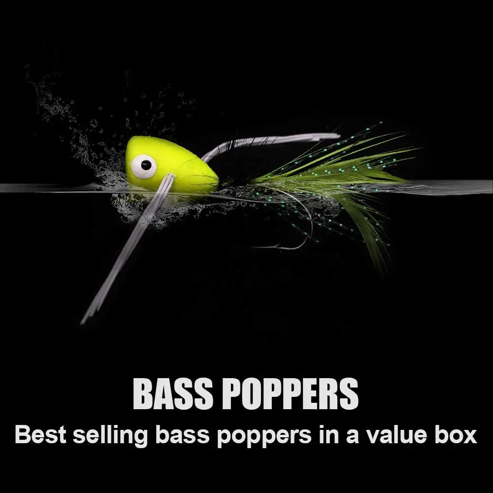 5PCS Topwater Fly Fishing Popper Floating Dry Flies Bugs Insect