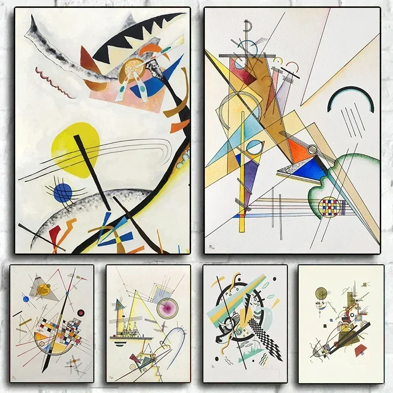 Wassily Kandinsky Geometric Wall Art Poster Print Modern Abstract Style Canvas Painting Living Room Home Decor