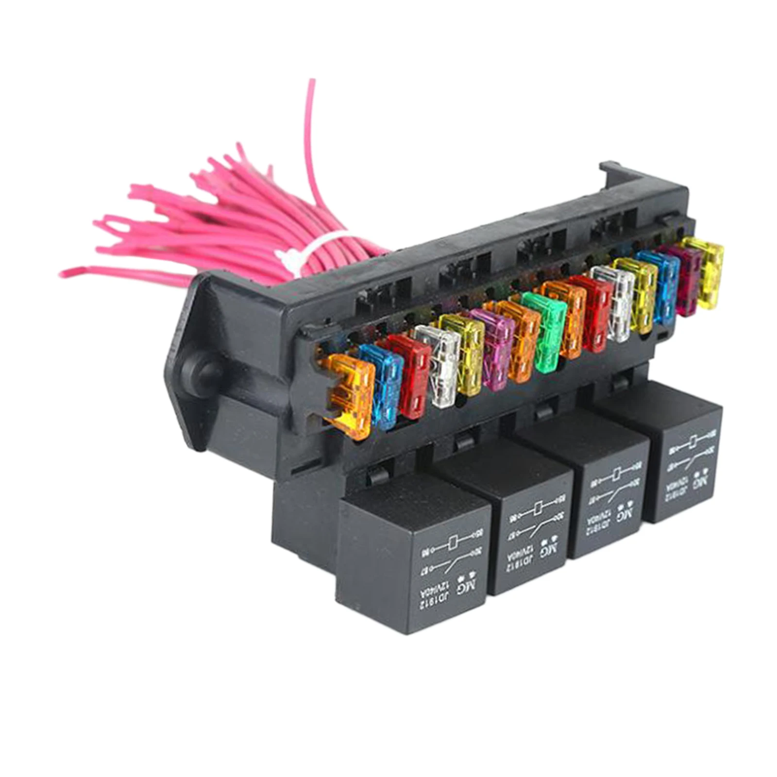 

15-way Fuse Box Block Holder Control Box w/Relay Socket Harness