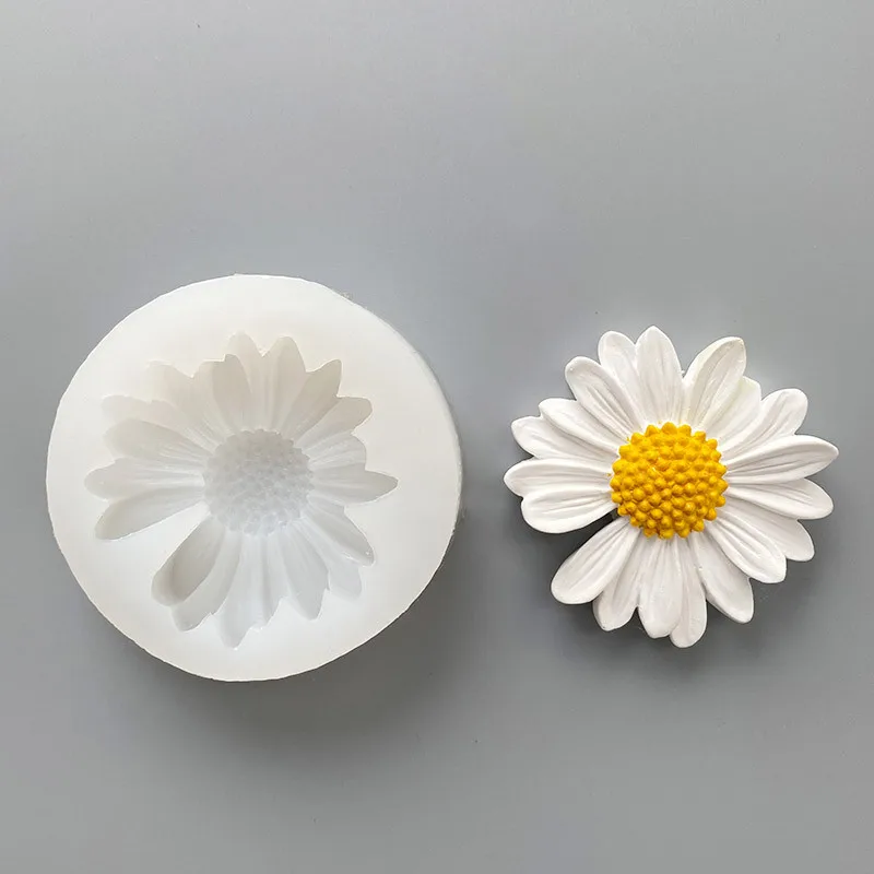 Daisy Scented Candle Daisy Silicone Candle Mold Tinplate Aluminum Box for Candle Making Kit DIY Flower Handmade Candle Mold