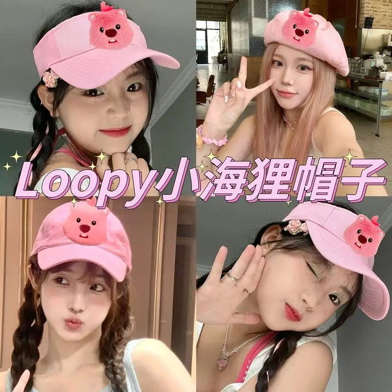 

Бейсболка Loopy берет бобр, милая мультяшная Кепка рубина, милая ученическая розовая шапка для сестер, плюшевый подарок на день рождения