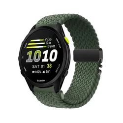 Nylon Parachute Buckle Adjustable Watchband, 20mm/22mm Strap - Forerunner 55 (Army green)