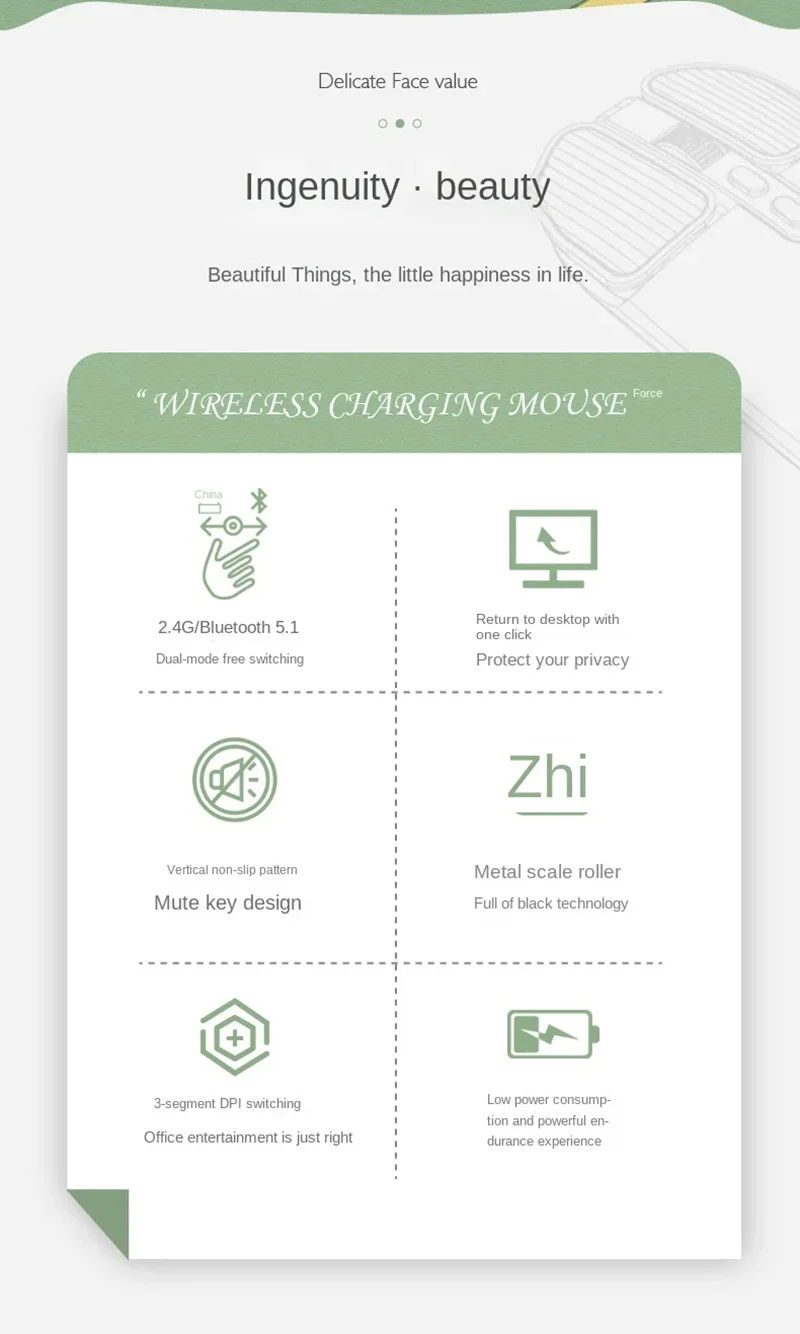 Xiaomi Wireless Mouse 2.4 GHz Anti-Slip Desktop Key 1600 DPI Adjustable USB Rechargeable Dual Model Silence Office Mouse Windows