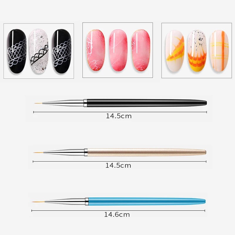 Nail Art Brushes 3Pcs Nail Gel Polish Painting Design Brush Pen Set nail art brushes nail brushes nail art tools gel nail tools
