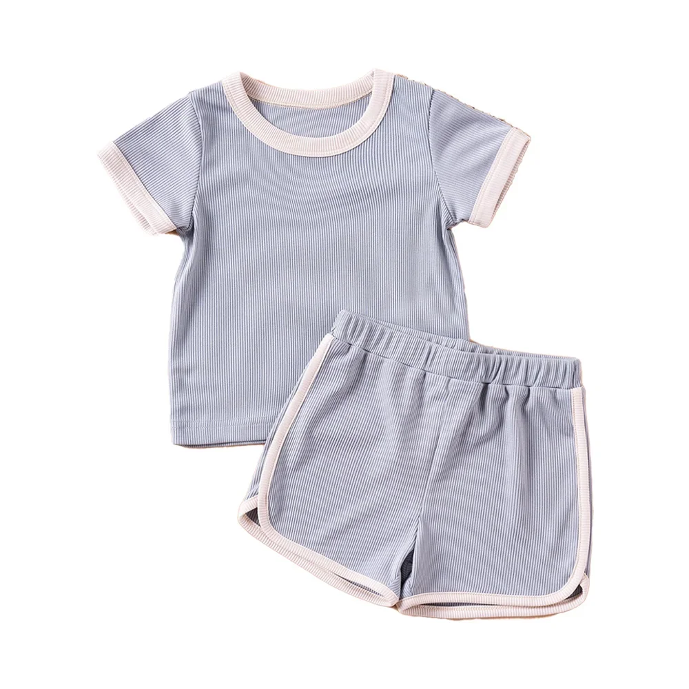 Kids clothing set Boys Girls Toddler 2Pcs Summer Outfit Set Short Sleeve T-Shirt Shorts 1-6Y