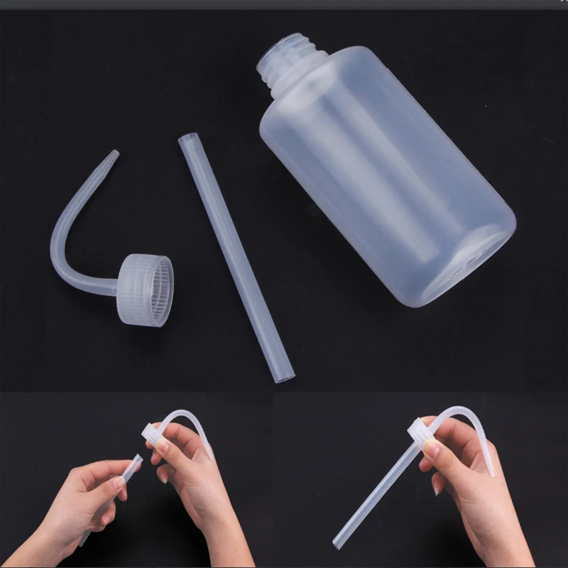 Water bottle Jam squeeze bottles Condiment bottles 250/500/1000ml Capacity Tattoo Wash Clear White Plastic Squeeze Bottle Laboratory Measuring Bottle
